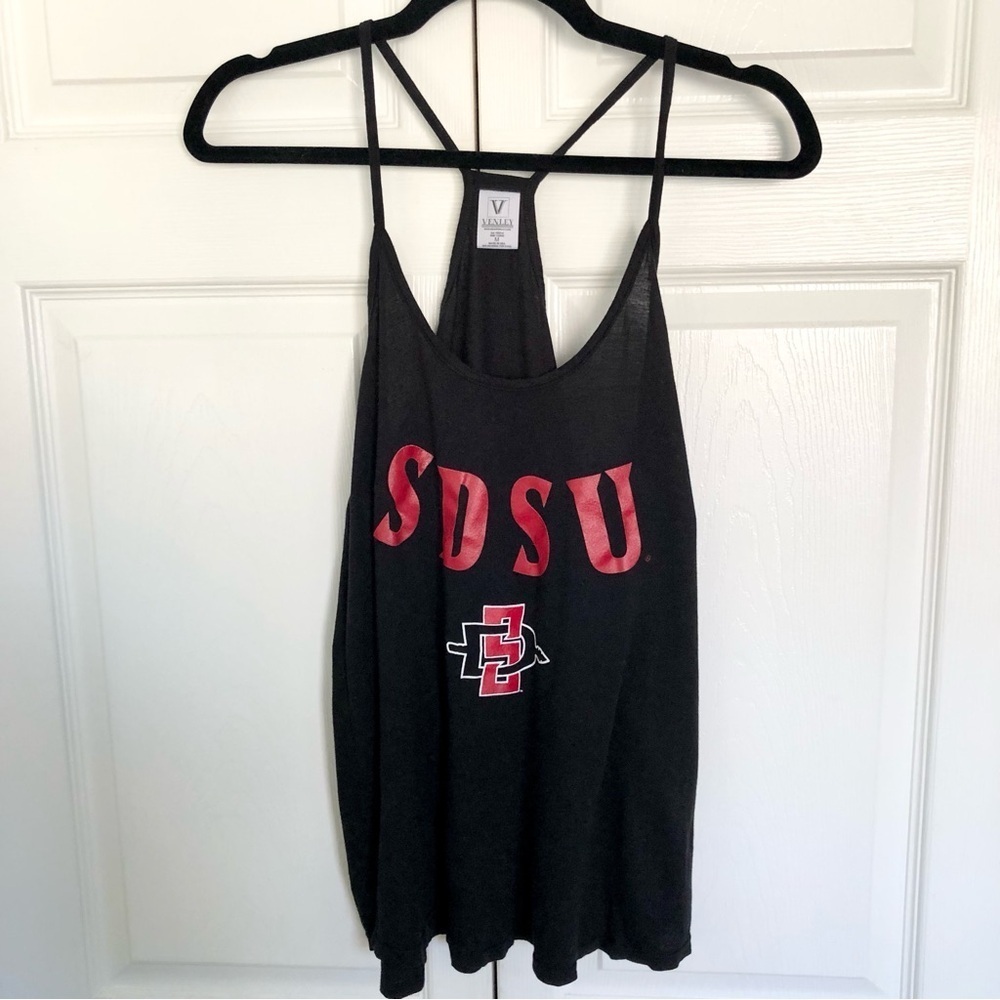 San Diego State SDSU Black and Red Racer Back Tank Top Size M